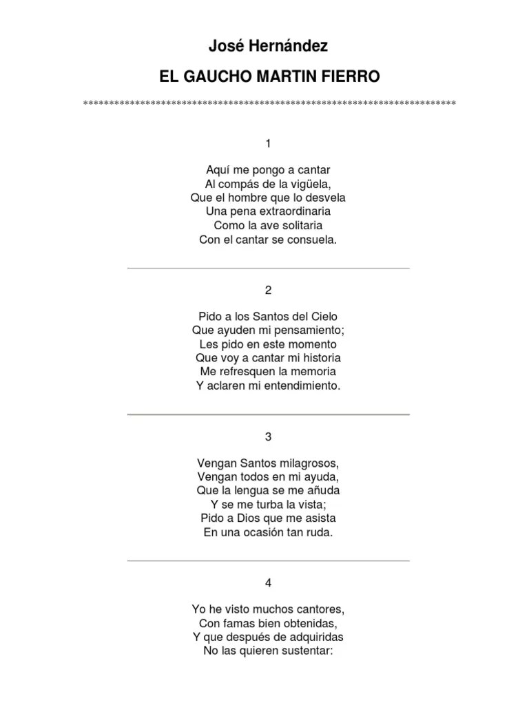 El Gaucho Martín Fierro Pdf
