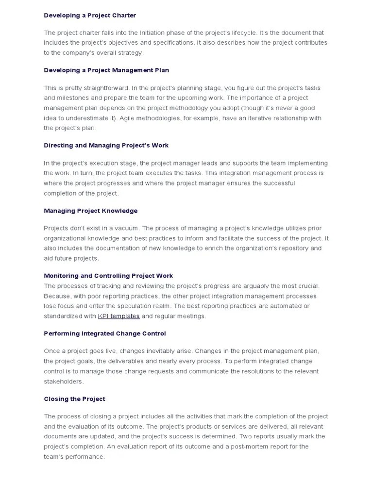 Developing A Project Charter | PDF | Project Management | Leadership