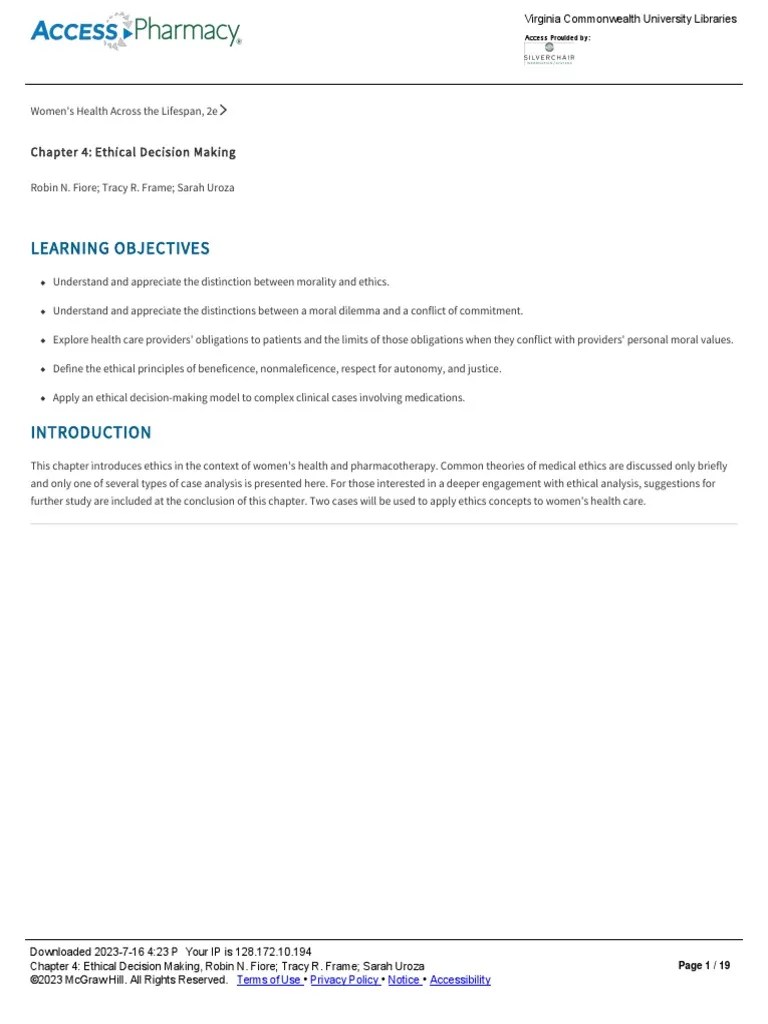 Chapter 4 - Ethical Decision Making | PDF
