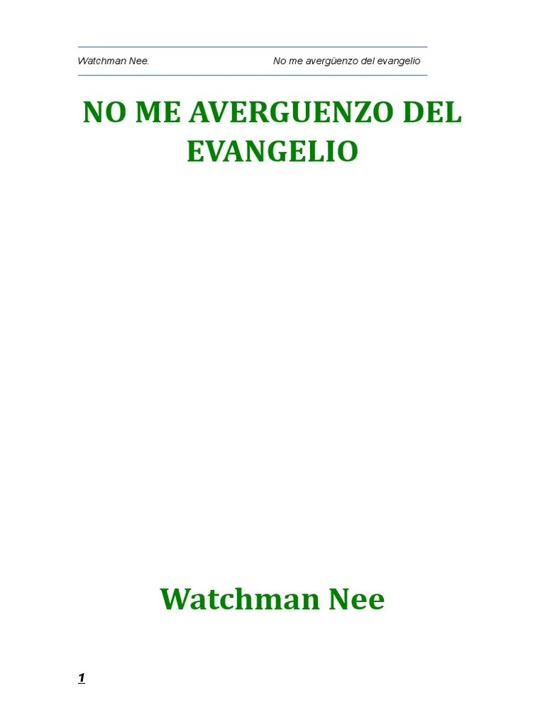 No Me Averguenzo Del Evangelio | PDF
