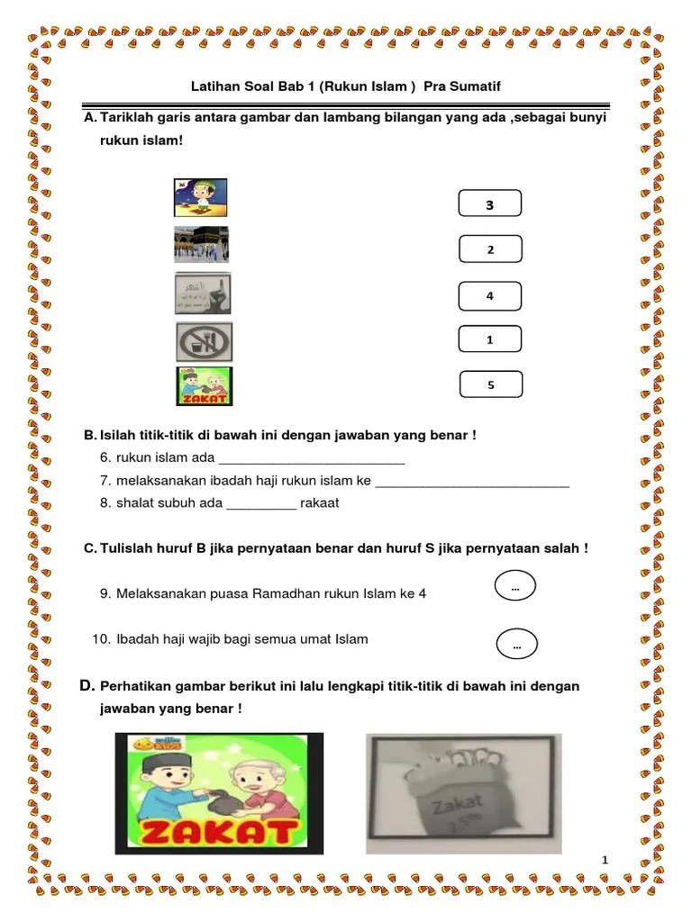 Soal FIQIH Kelas 1 MI Semester 1 | PDF