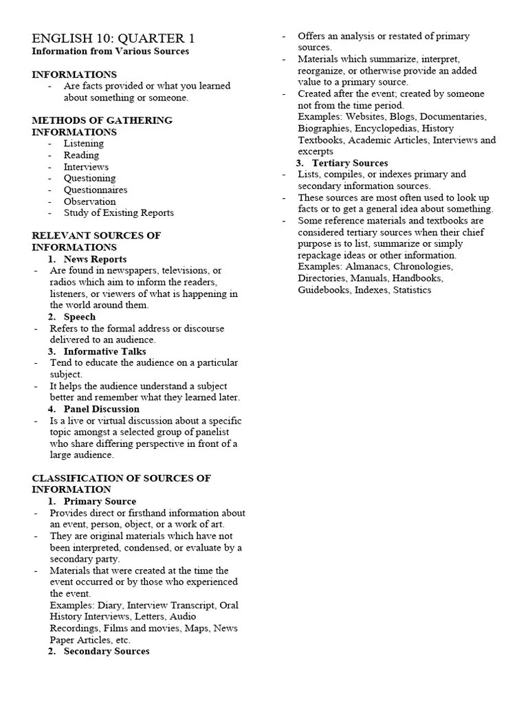 English 10-Quarter 1 | PDF | Infographics | Communication