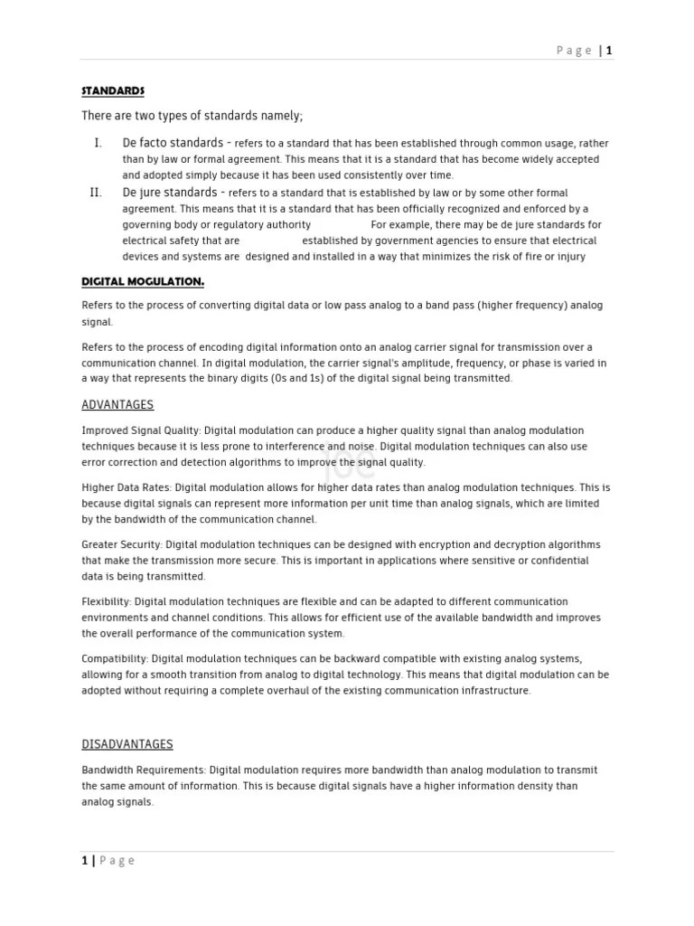DATA COMMUNICATION Notes On DIGITAL MODULATION | PDF | Modulation | Detector (Radio)