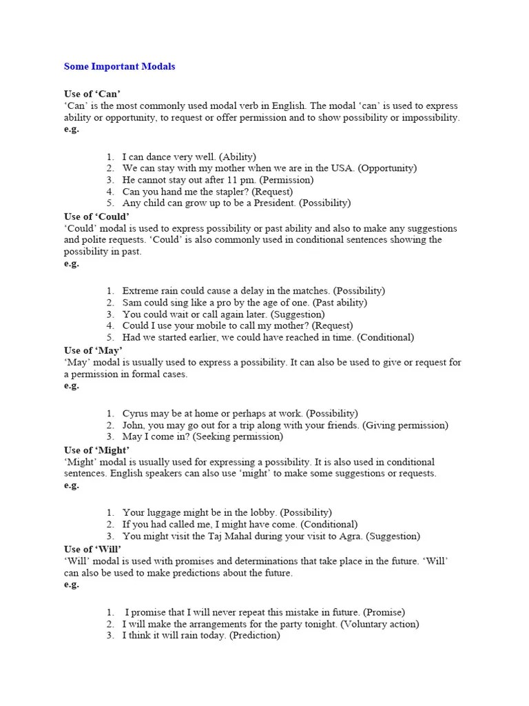 Modals, Giving And Asking For Advice | PDF | Grammar | Linguistics