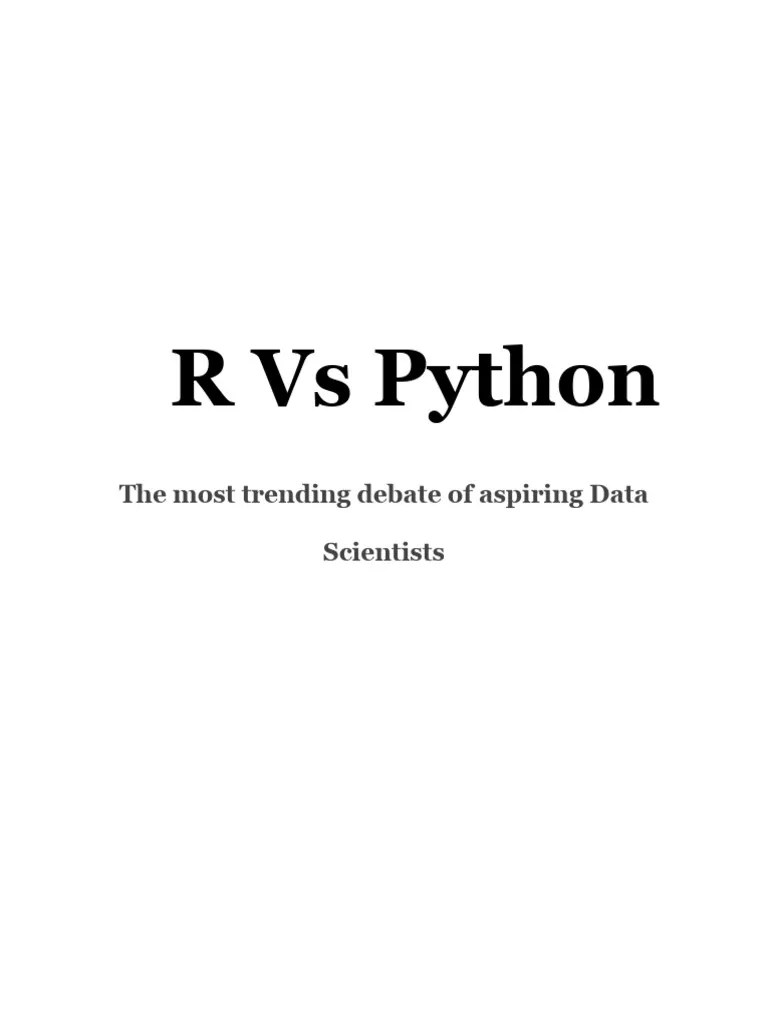 R VS Python | PDF | Computer Programming | Python (Programming Language)