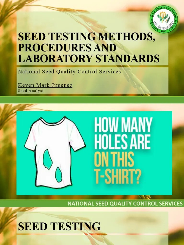 Seed Testing, Certification | PDF | Seed | Germination