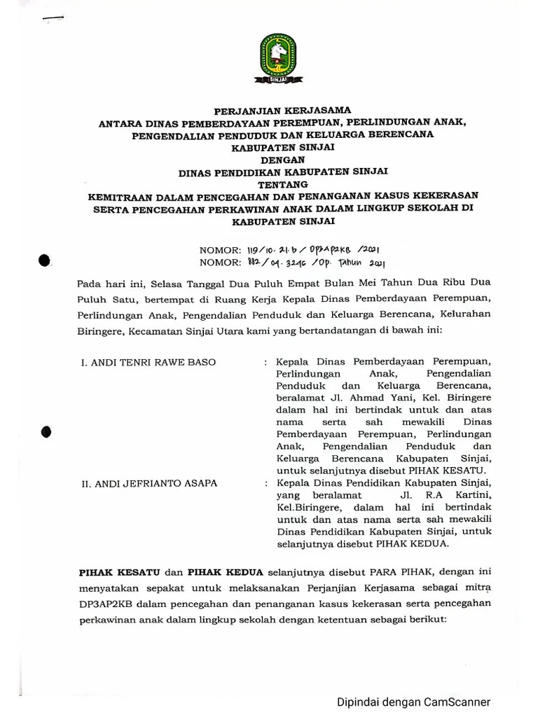MOU 1 Kemitraan Dalam Pencegahan Dan Penanganan Kasus Kekerasan | PDF