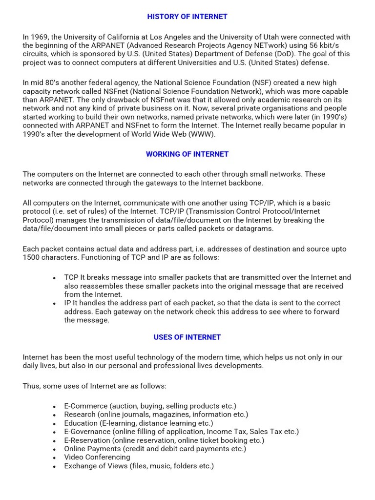 Internet Basics Full | PDF | World Wide Web | Internet & Web