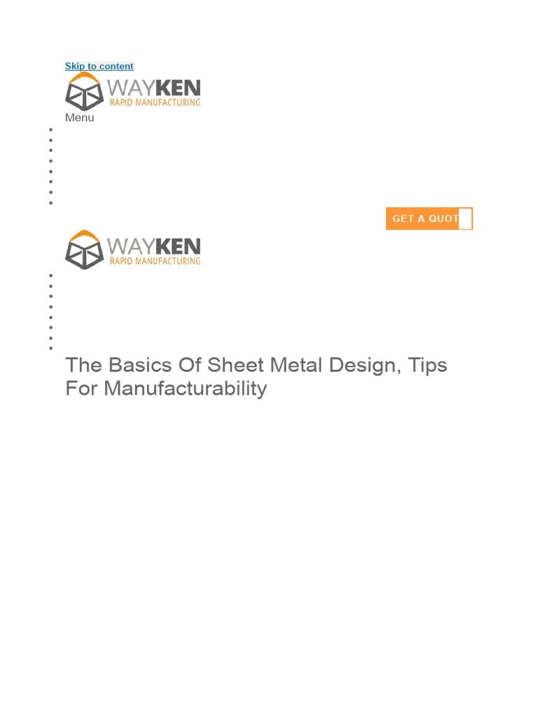 Sheet Metal Design | PDF | Sheet Metal | Metals