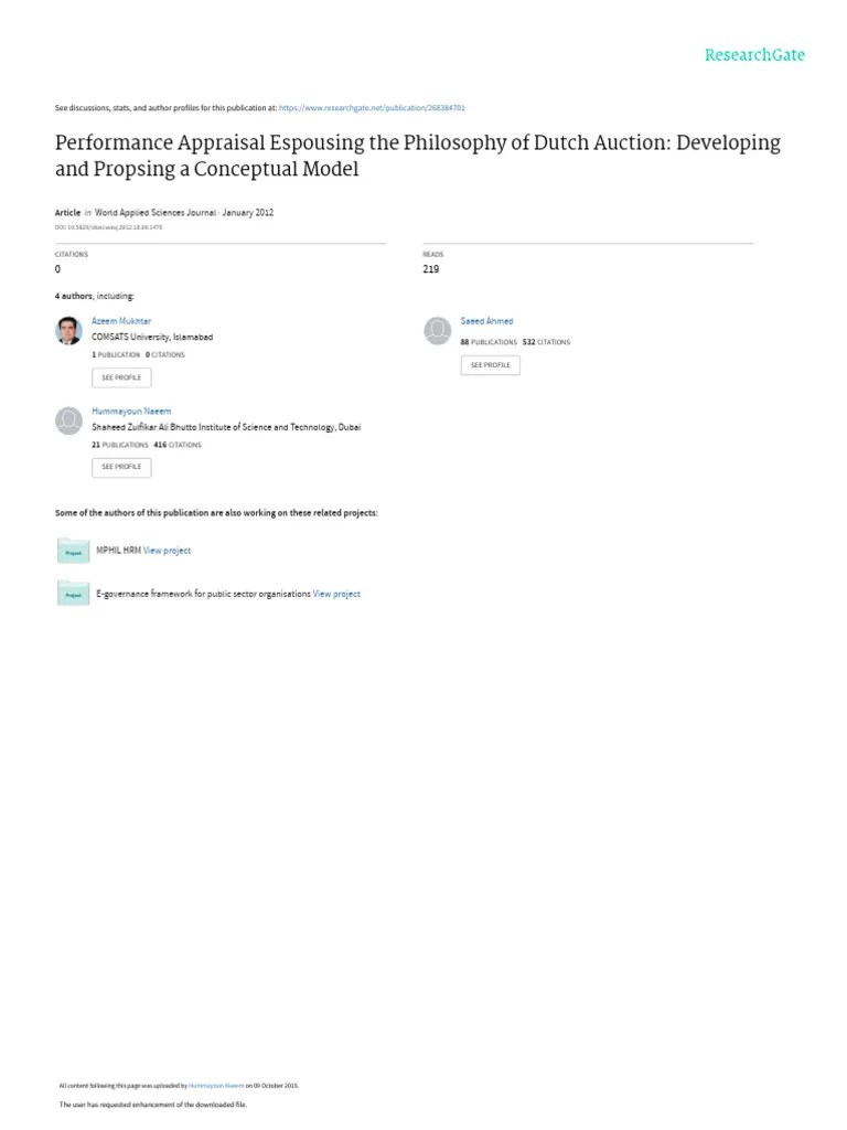 Performance Appraisal Espousing The Philosophy Of | PDF | Performance Appraisal | Employment