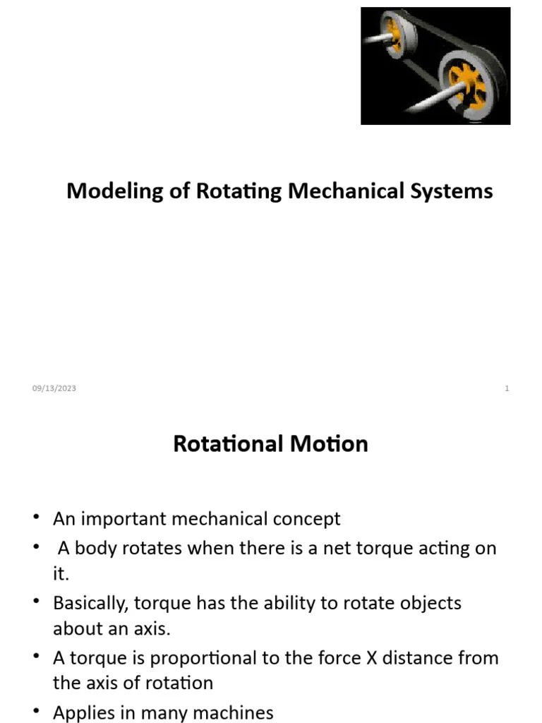 Modeling Of Rotational Systems 2023 | PDF | Rotation Around A Fixed Axis | Torque