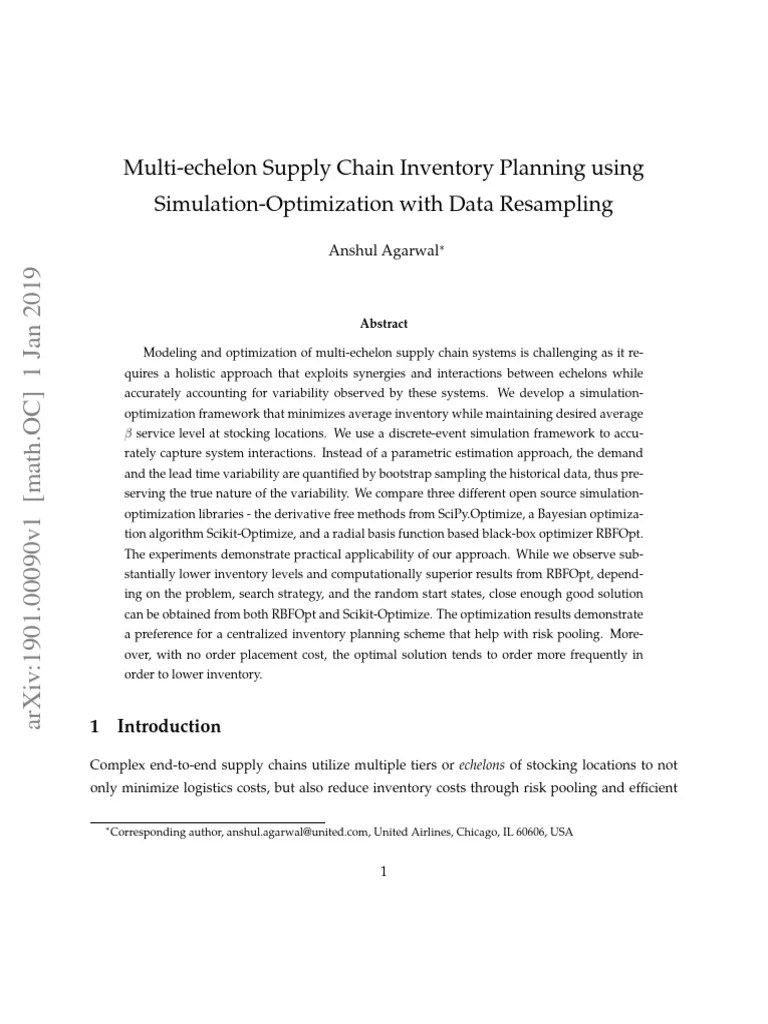 Multi-Echelon Supply Chain Inventory Planning Using Simulation ...
