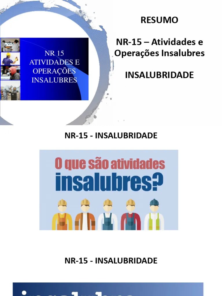 Resumo Nr15 Insalubridade | PDF