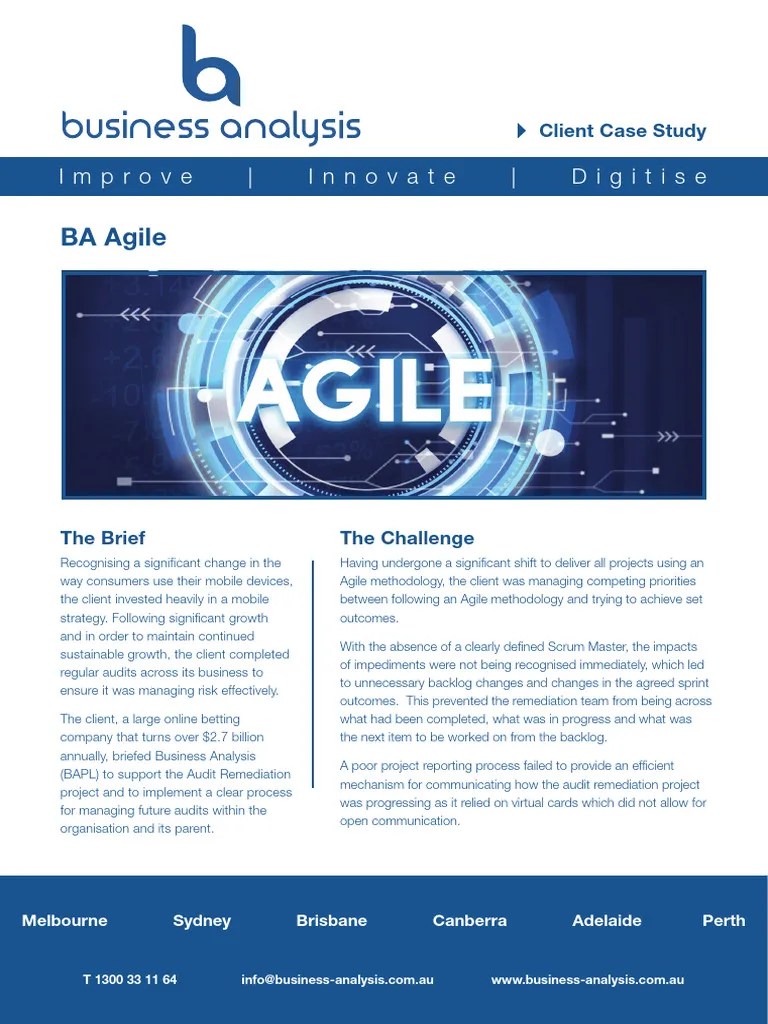 Case Study BA Agile 2 | PDF | Agile Software Development | Business ...