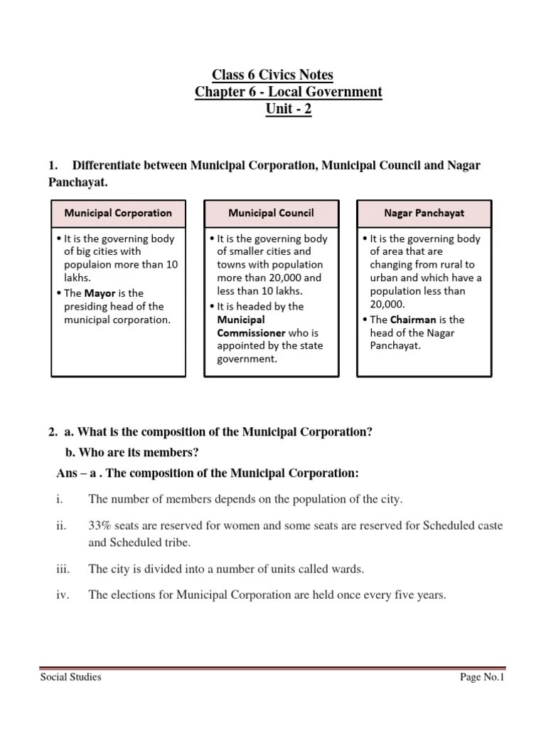 Local Self-Government Notes - 2 | PDF | Governance | Government