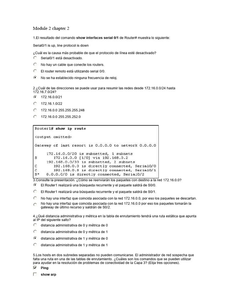 Module 2 Chapter 2 Test (100%respuestas) | PDF | Enrutador (Computación) | Dirección IP