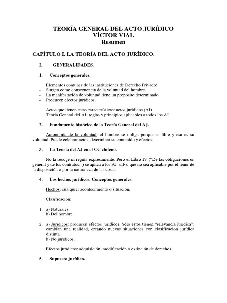 TEORÍA GENERAL DEL ACTO JURÍDICO Vial | PDF | Principios éticos | Ley Común