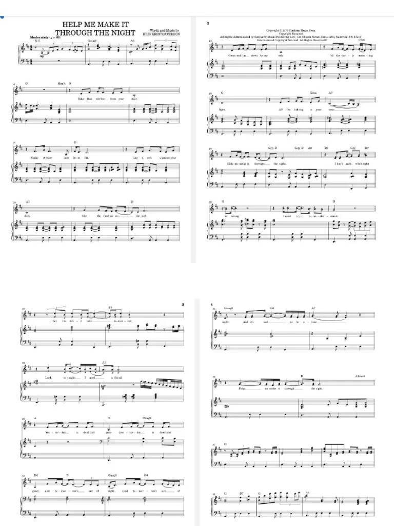 Help Me Make It Through The Night - Michael Bublé Feat. Loren Allred | PDF