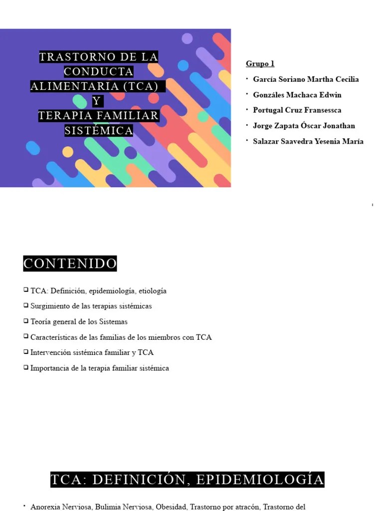Tca Y Terapia Familiar Sistémica Pdf Desorden Alimenticio
