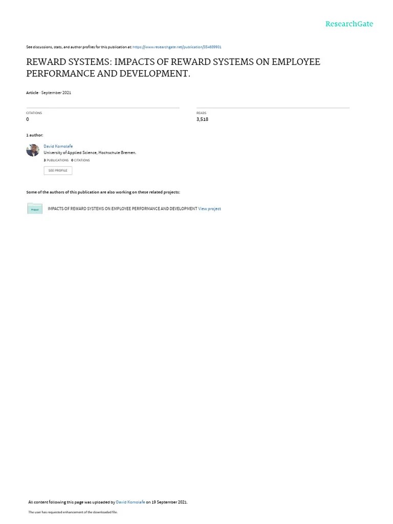 Management Reward Systems | PDF | Motivational | Motivation