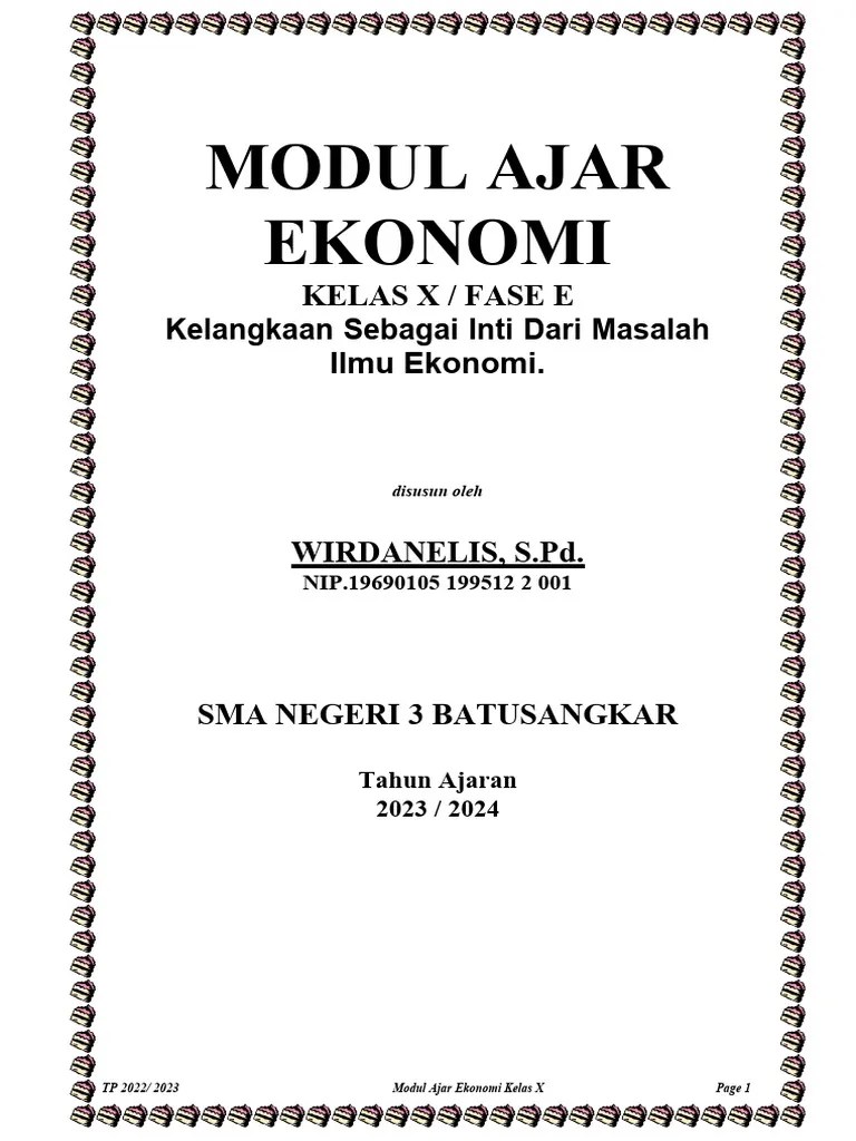 Modul Ajar Ekonomi - Modul Ajar Kelangkaan Sebagai Inti Dari Masalah ...