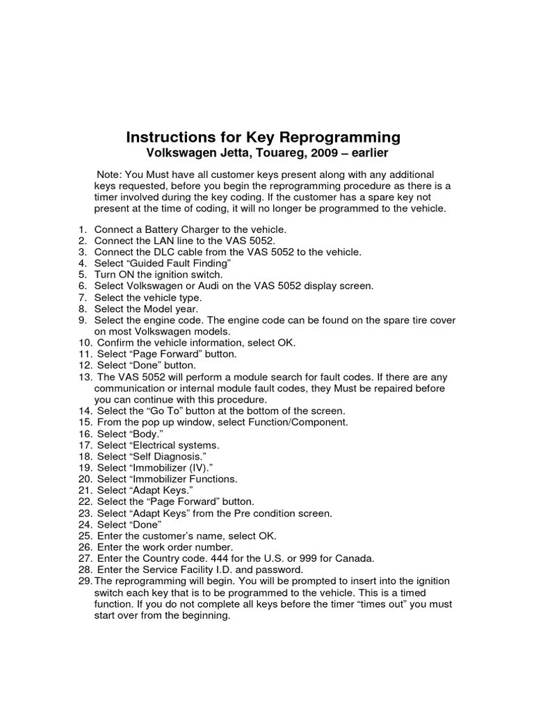 VW Keycode Jetta-Adaptacion | PDF