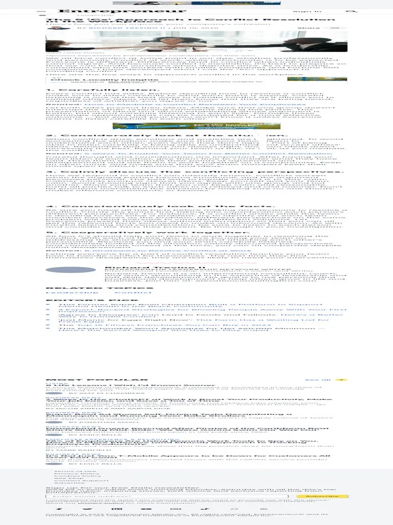 The 5 'CS' Approach To Conflict Resolution In The Workplace | PDF | Leadership | Conflict Resolution