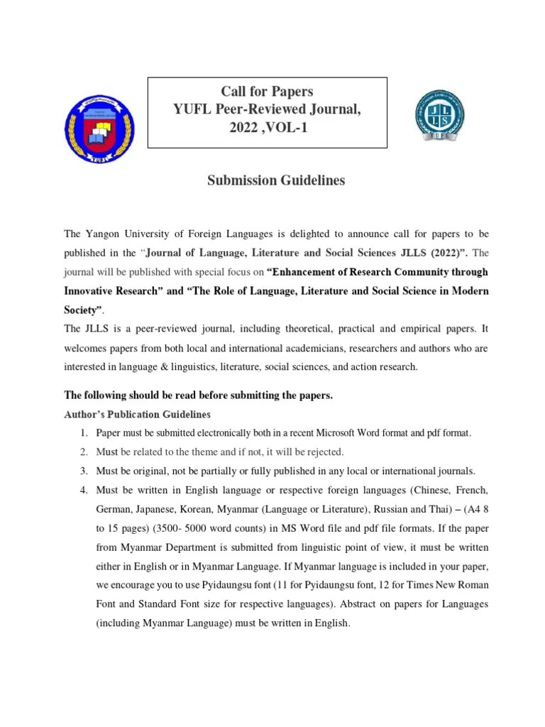 Submission Guideline | PDF | Academic Journal | Times New Roman