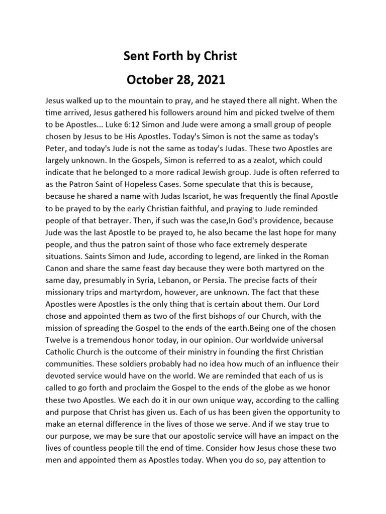 Gospel On October 28 | PDF | Jesus | Abrahamic Religions