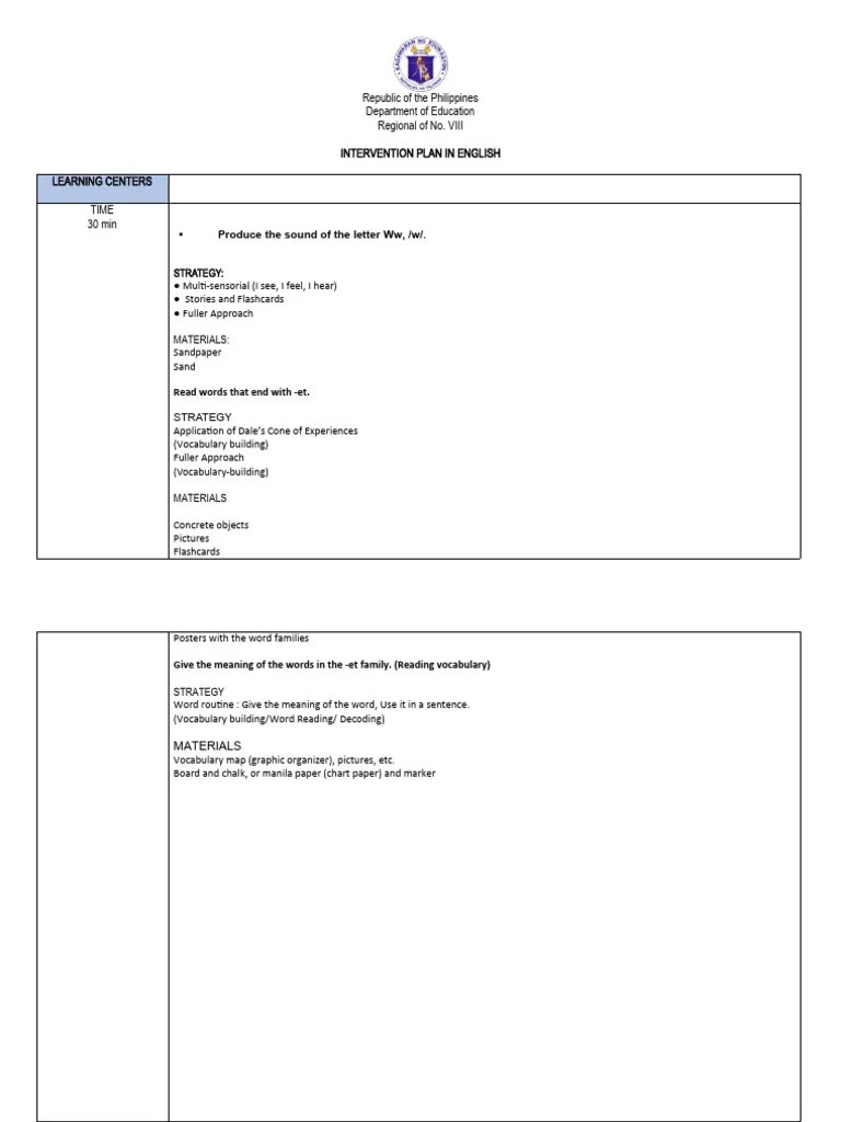 Remedial Plan English | PDF