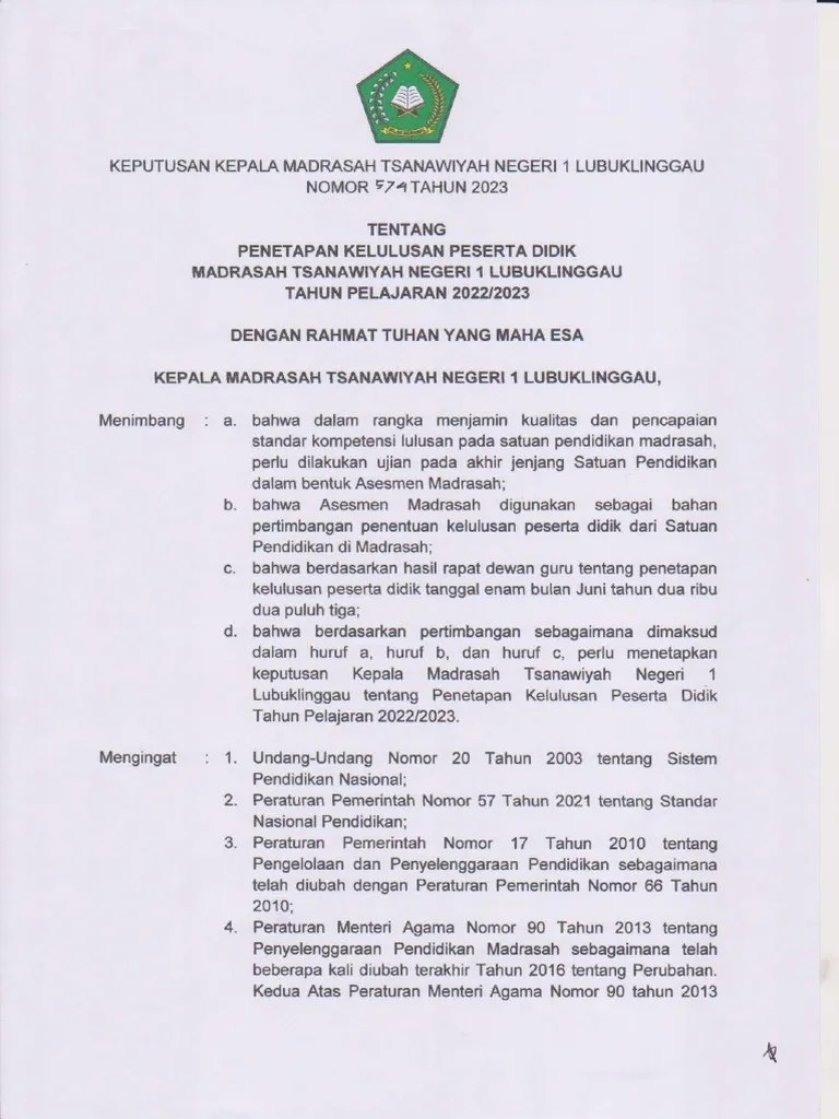 Pengumuman Kelulusan Kelas IX 08062023 TP. 2022 2023 Word | PDF