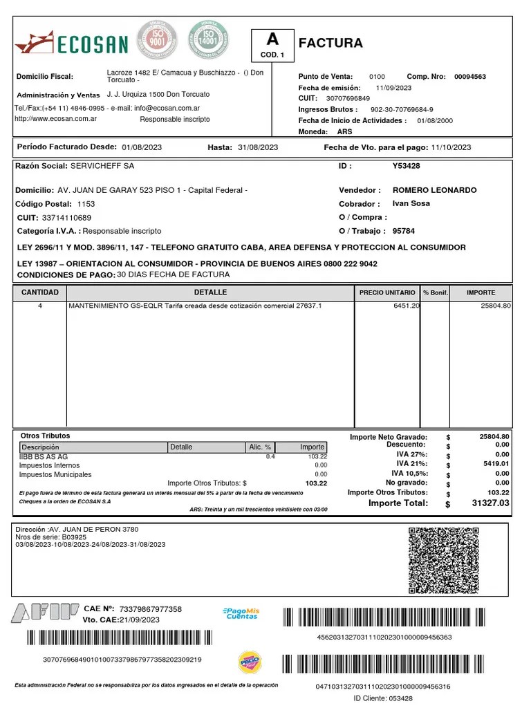 Invoice | PDF | Dinero | Pagos