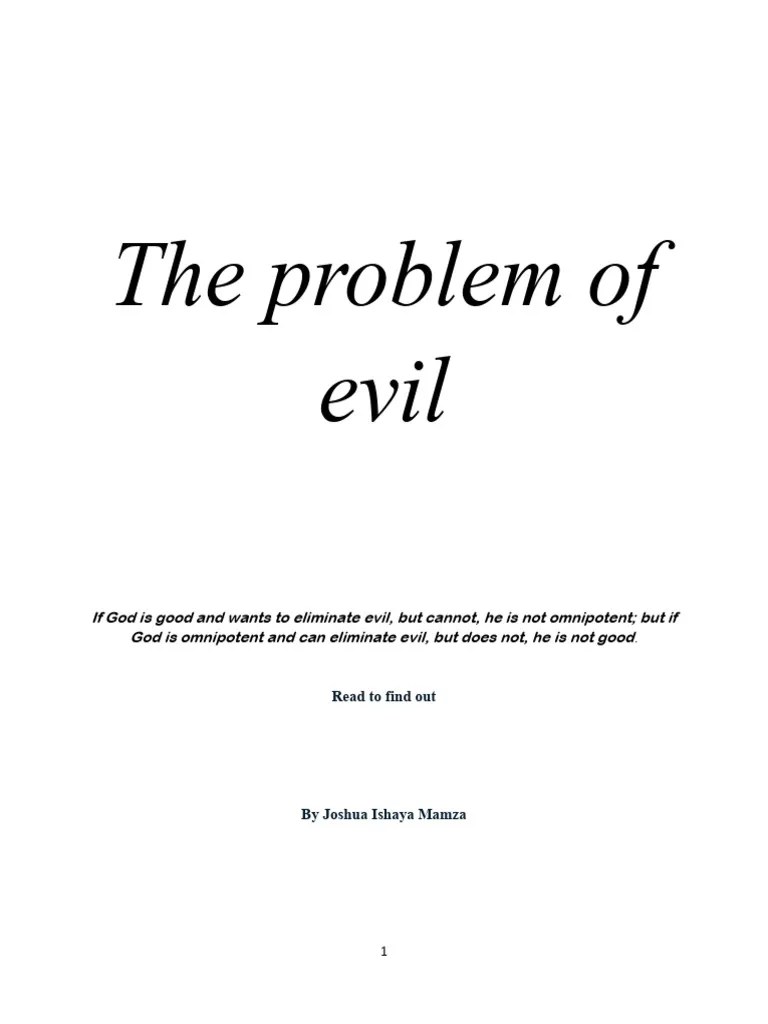 The Problem Of Evil | PDF | Problem Of Evil | God