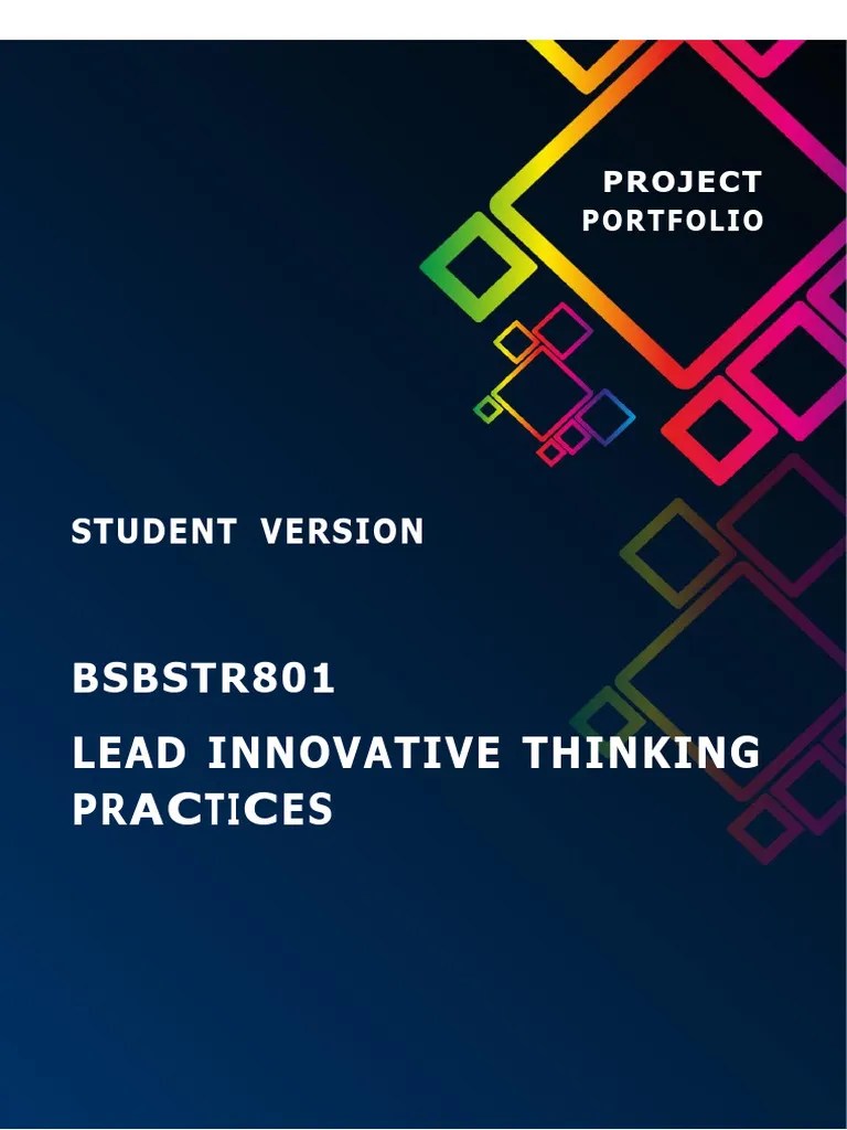 BSBSTR801 V1.0 Project-Portfolio.v1.0 | PDF | Leadership | Innovation
