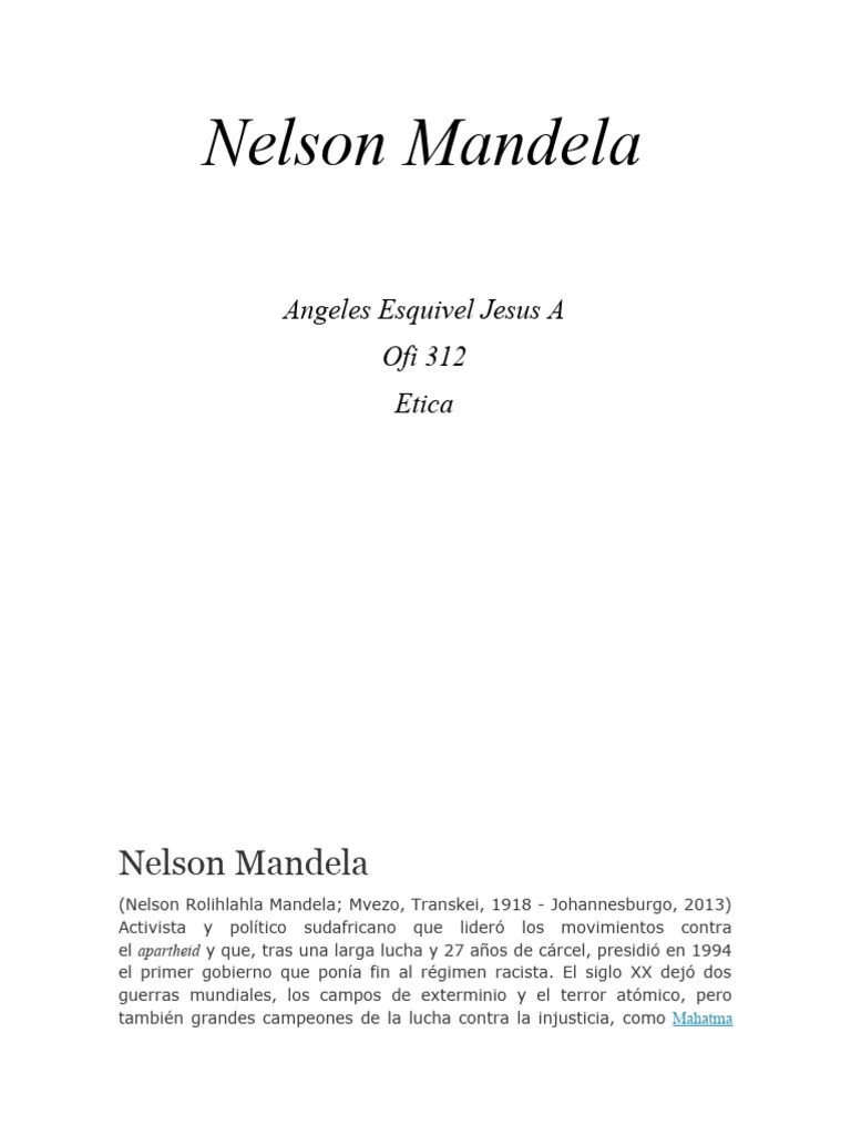 Nelson Mandela | Descargar Gratis PDF | Nelson Mandela | Sudáfrica