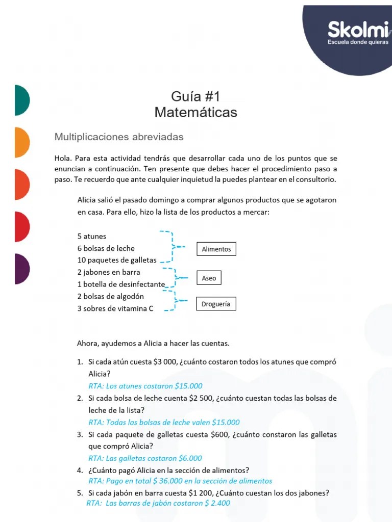 Guia 1 Matematicas PDF | PDF
