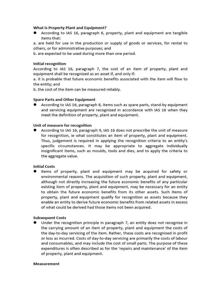 Property Plant And Equipment | PDF | Depreciation | Cost