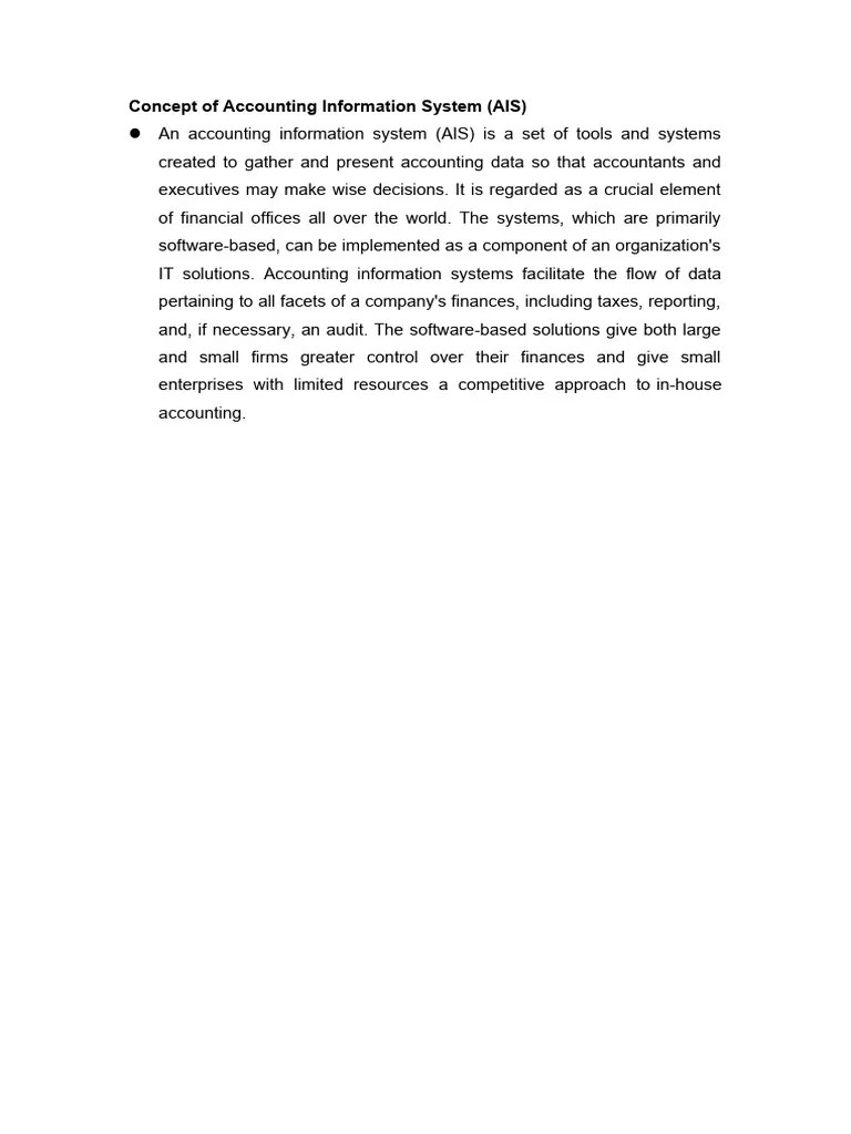 Concept Of Accounting Information System | PDF