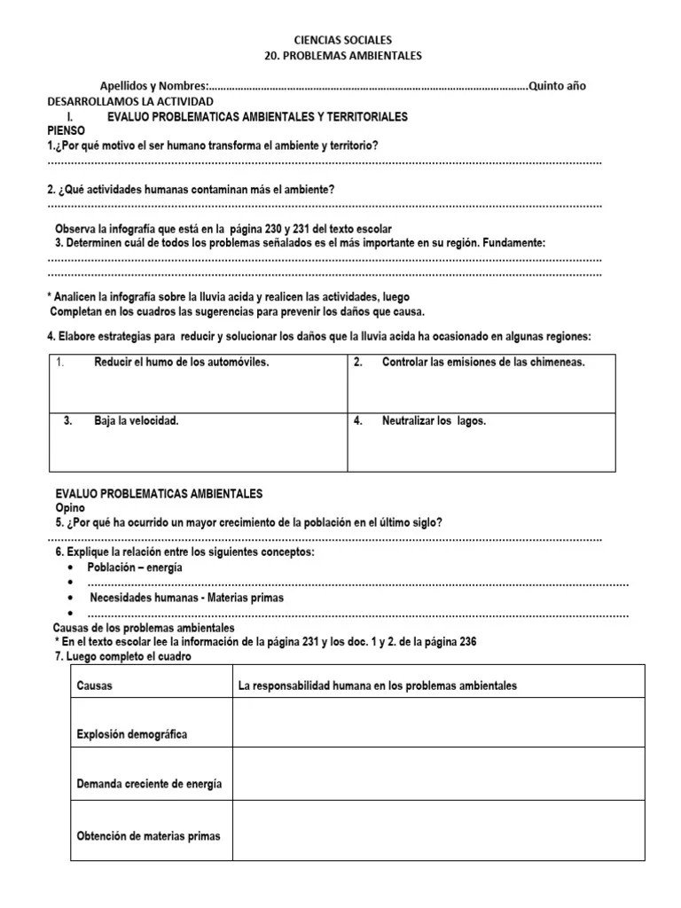 Practica 20 Problemas Ambientales A Y B | PDF | Entorno Natural | Naturaleza