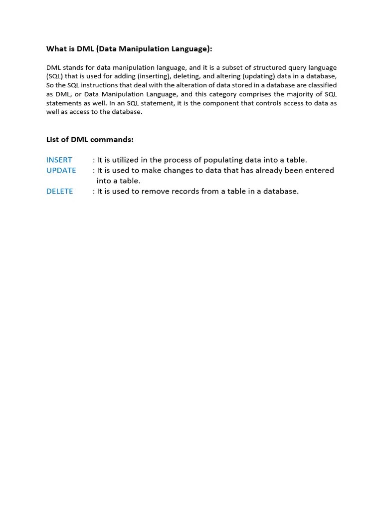 Week 08 - Tutorial Lab Sheet DML | PDF