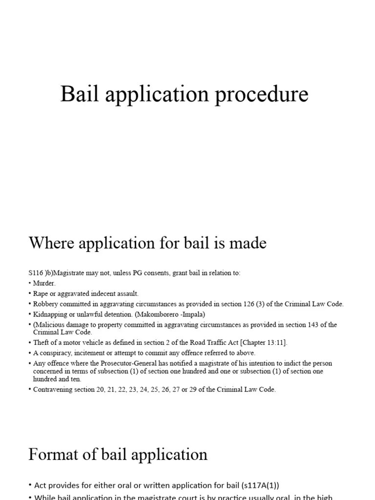Bail Procedure | PDF | Bail | Crimes