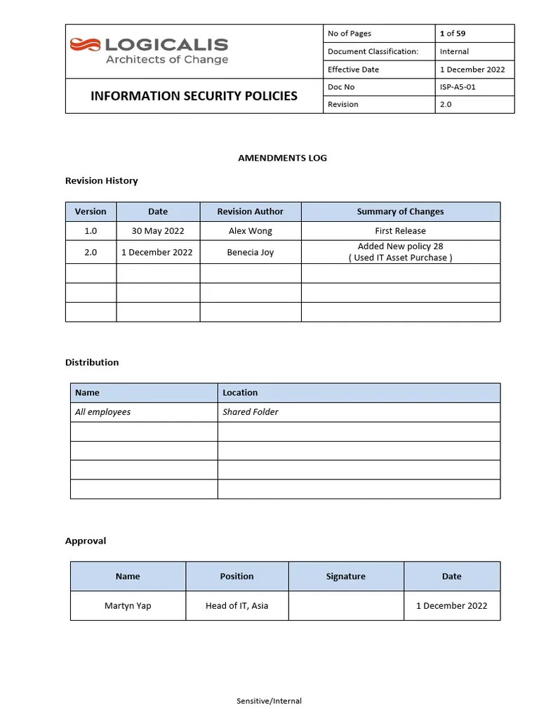 ISP-A05-01 Information Security Policies | PDF | Information Security ...