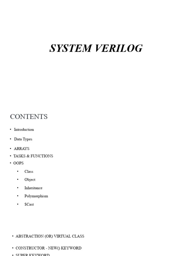 System Verilog Classes | PDF | Class (Computer Programming ...