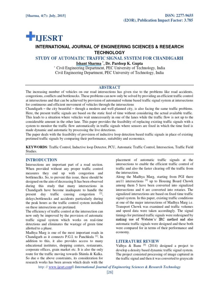 Study Of Automatic Traffic Signal System | PDF | Traffic | Traffic Light