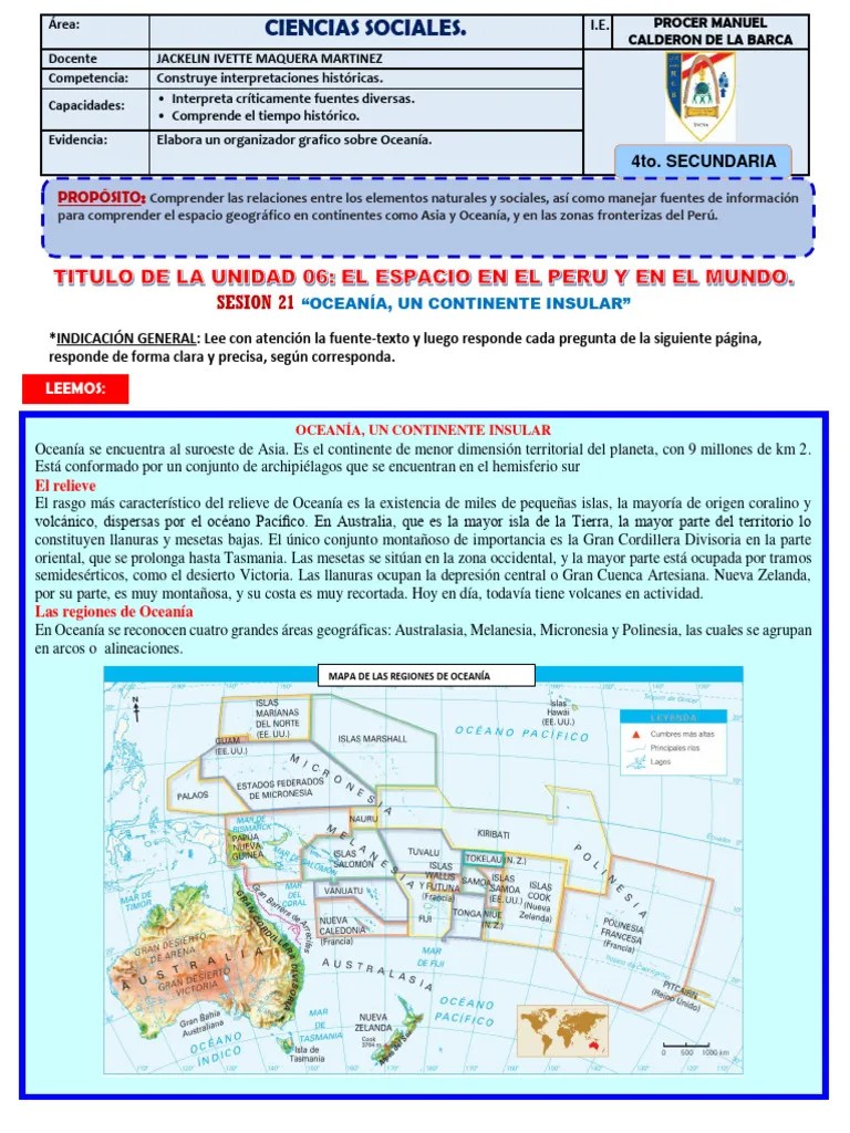 Sesion 21-CC - SS 4to Año | PDF | Oceanía | Polinesia