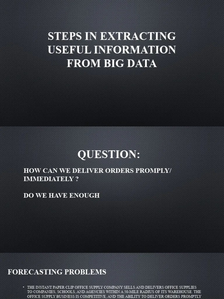 Steps In Extracting Useful Information From Big Data | PDF ...