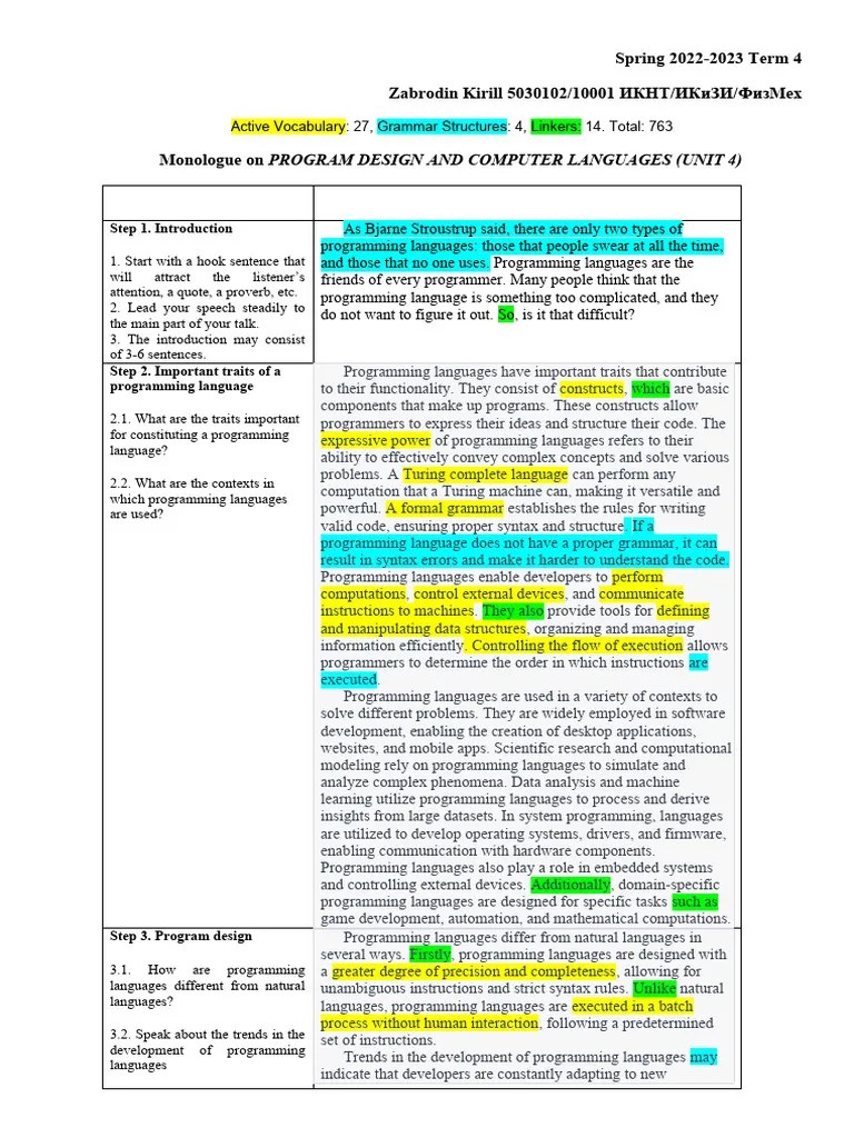 Program Design And Computer Languages | PDF | Computer Programming ...