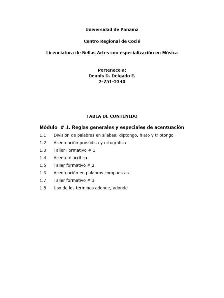 ACENTUACION | PDF | Sílaba | Lingüística