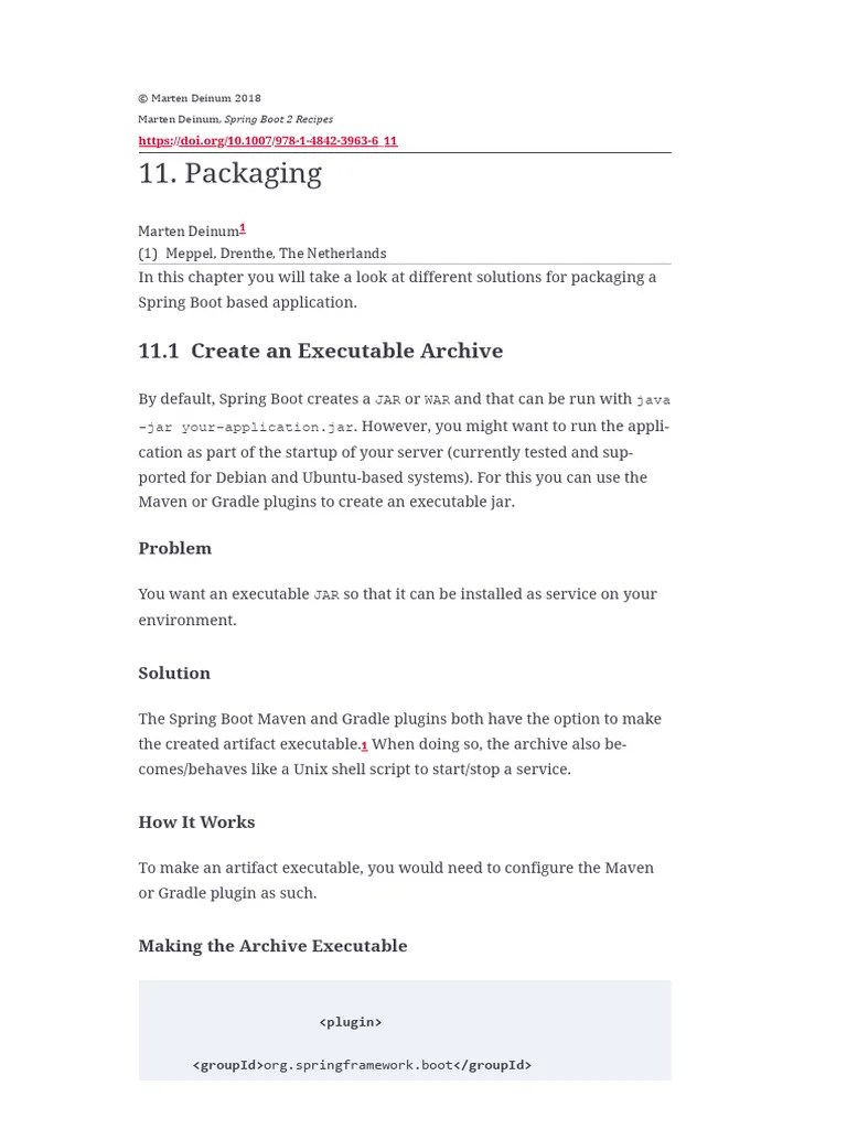 Packaging Spring Boot 2 Recipes A Problem-Solution Approach | PDF