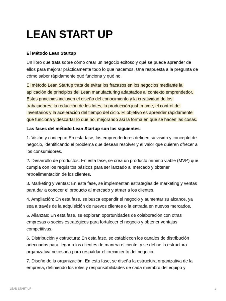 Lean Start Up | PDF